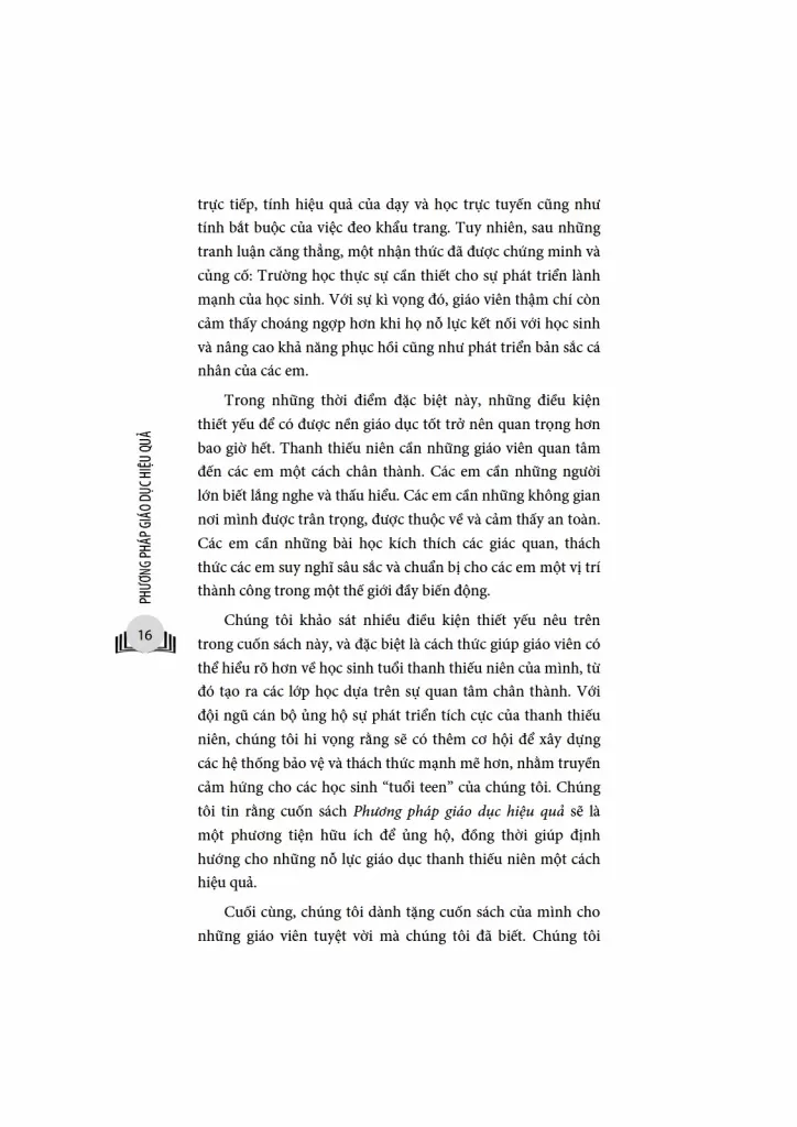 PHƯƠNG PHÁP GIÁO DỤC HIỆU QUẢ (Đáp ứng những thay đổi trong quá trình phát triển của học sinh THCS và THPT)